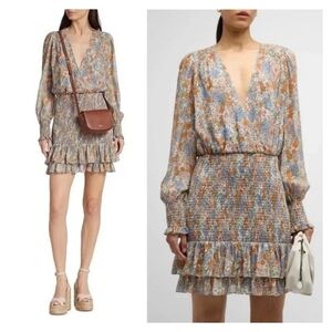 Veronica Beard Saera Silk Chiffon Mini Dress